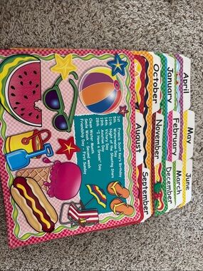 Colorful Months Classroom Calendar file folders